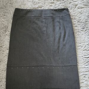 Gray Knee-Length Pencil Skirt for Work